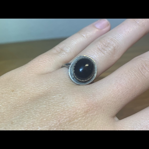 Sterling silver and obsidian ring - Picture 13 of 13